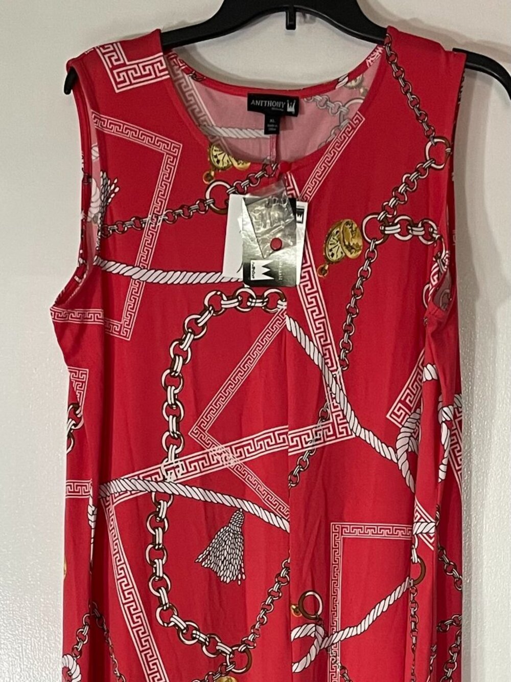 Anthony Original Women’s Red Dress XL Nautical Full Length NWT Wedding Guest